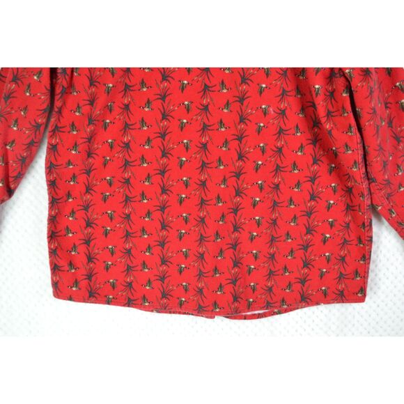 Cabela's Men's XL Vintage Red Flannel Flying Geese Heavyweight Button Up Shirt - Picture 10 of 11